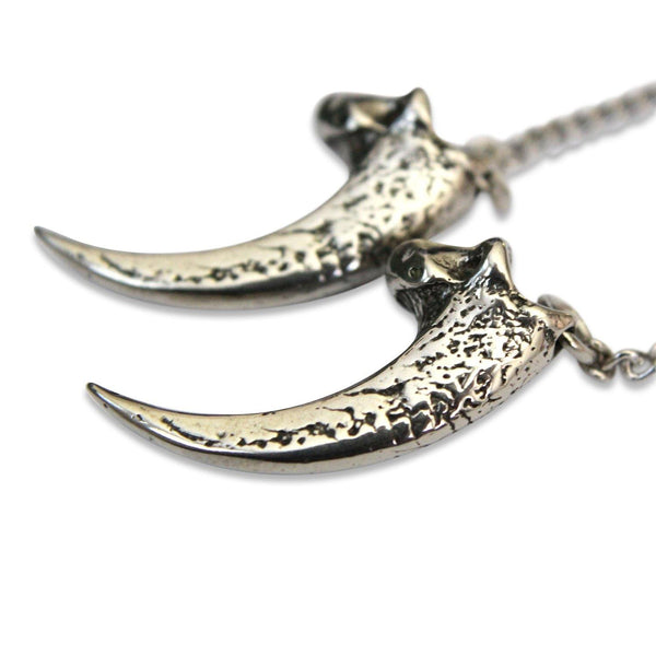 Silver Owl Talon Claw Earrings - Moon Raven Designs