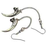 Silver Owl Talon Claw Earrings - Moon Raven Designs