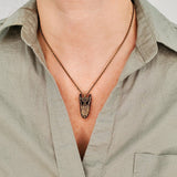 American Alligator Skull Pendant Necklace - Solid Hand Cast Sterling Silver - Polished Oxidised Finish - Multiple Chain Lengths Available