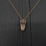 American Alligator Skull Pendant Necklace - Solid Hand Cast Jewelers Bronze - Polished Oxidised Finish - Multiple Chain Lengths Available