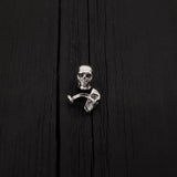Human Skull Cufflinks - Solid Hand Cast 925 Sterling Silver - Polished Oxidized Finish - Unisex Suit Accessory Gift for Him or Her