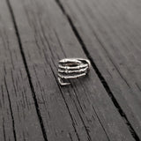 Skeleton Hand Ear Cuff - Solid Hand Cast Sterling Silver - Statement Ear Jewelry Gift for Him or Her