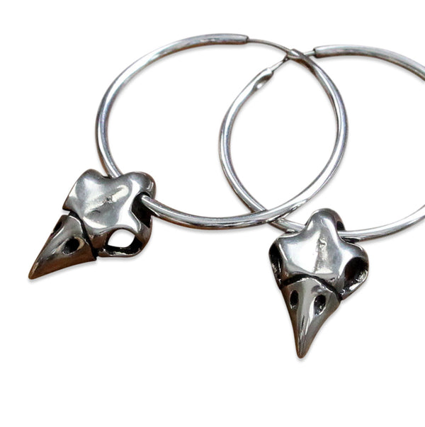 Owl Skull Hoop Earrings - Moon Raven Designs