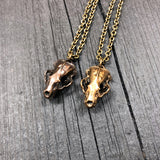 Hyena Skull Necklace in Solid Bronze