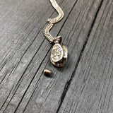 Turtle Shell Cremation Urn Necklace  in Solid Sterling SilverTerrapin Bereavement Memorial Gift