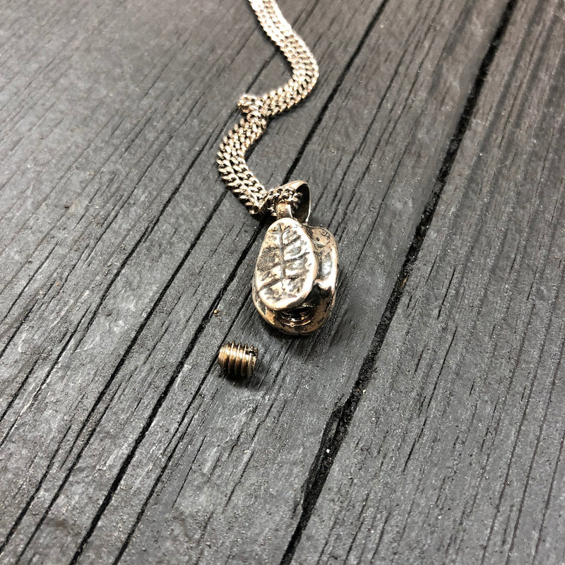 Turtle Shell Cremation Urn Necklace  in Solid Sterling SilverTerrapin Bereavement Memorial Gift