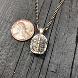 Turtle Shell Cremation Urn Necklace  in Solid Sterling SilverTerrapin Bereavement Memorial Gift