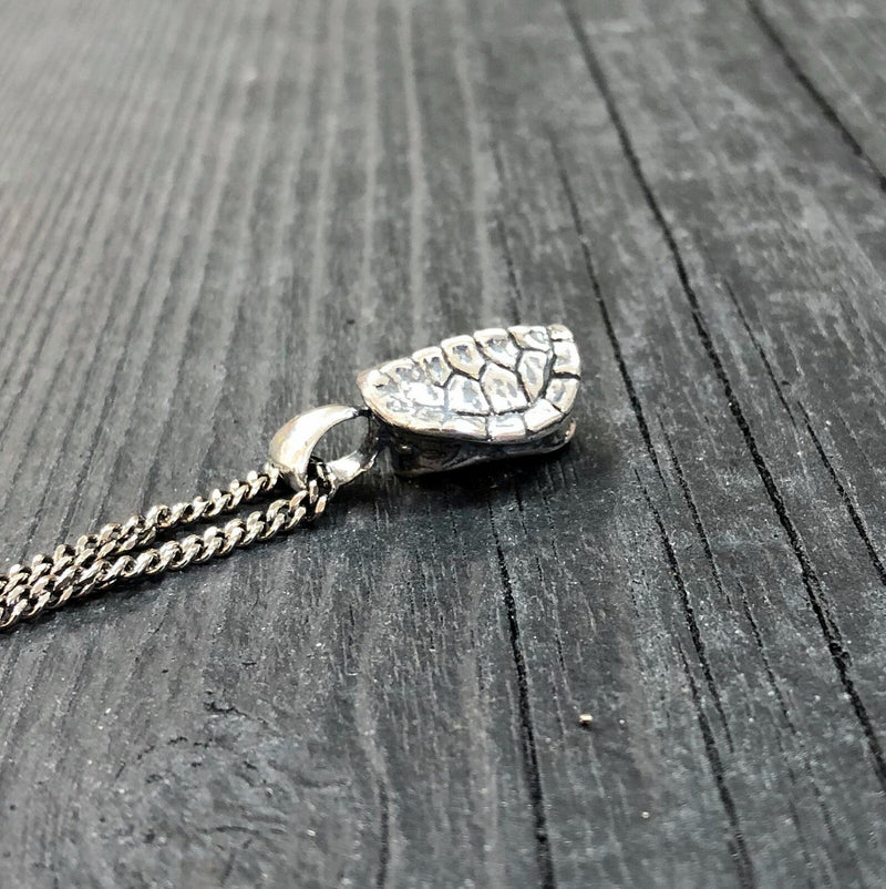 Turtle Shell Cremation Urn Necklace  in Solid Sterling SilverTerrapin Bereavement Memorial Gift