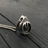 Barefoot Horse Hoof Cremation Ash Urn Pendant Necklace - Bronze and Stainless Steel - Custom Engraved Personalised Equine Bereavement Gift