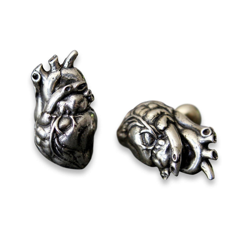 Anatomical Human Heart Cuff Links - Moon Raven Designs