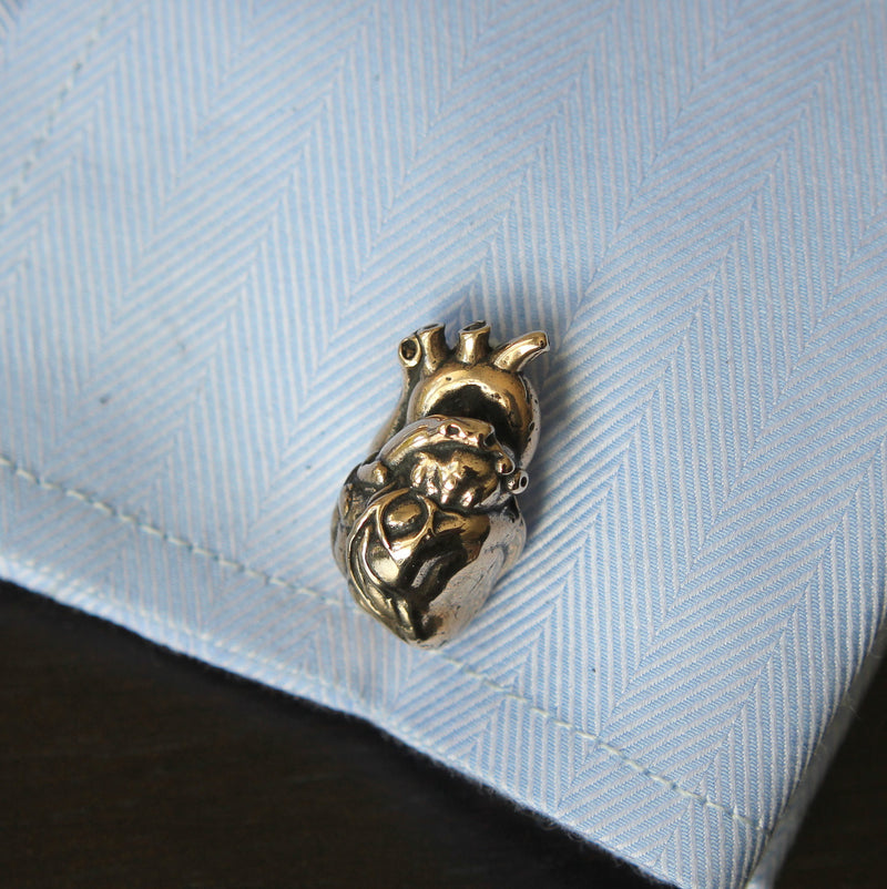Anatomical Human Heart Cuff Links - Moon Raven Designs