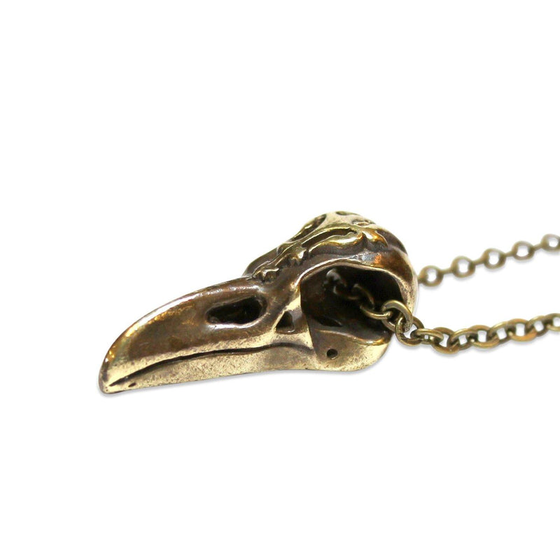 Ornate Victorian Raven Skull Necklace - Moon Raven Designs