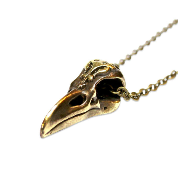 Ornate Victorian Raven Skull Necklace - Moon Raven Designs