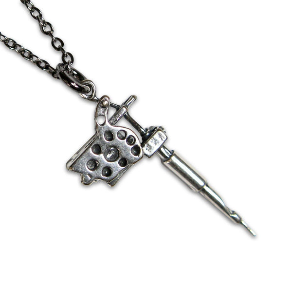 Tattoo Gun Necklace - Moon Raven Designs