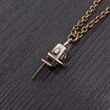 Solid Bronze Chainsaw Necklace Chainsaw Charm Necklace