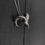 Bighorn Ram Skull Pendant Necklace - Solid Hand Cast Sterling Silver - Aries Sign Unisex Gift for Him or Her - Big Horn Sheep jewelry