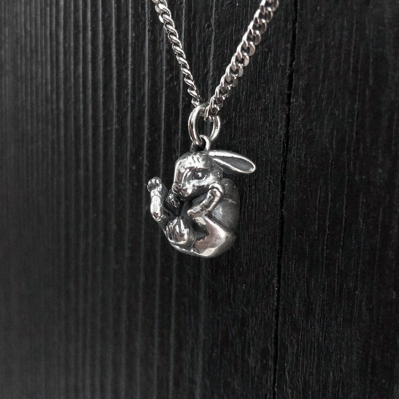 Sterling Silver Rabbit Necklace Easter Bunny Rabbit Pendant