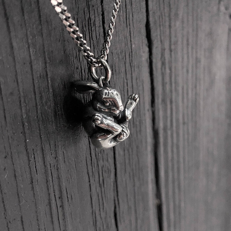 Sterling Silver Rabbit Necklace Easter Bunny Rabbit Pendant