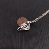 Horse Skull Charm Pendant Necklace - Solid Sterling Silver - Multiple Chain Lengths Available - Equine Equestrian Jewelry Gift