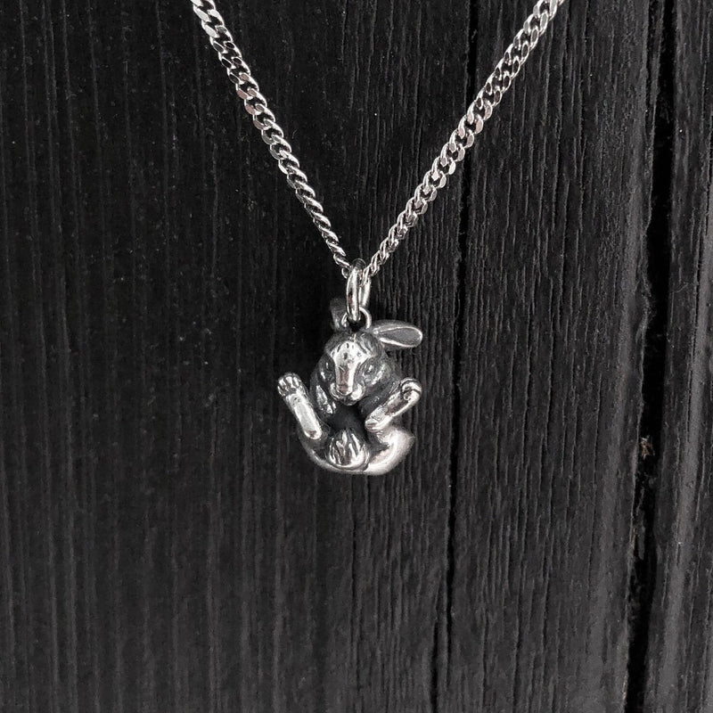 Sterling Silver Rabbit Necklace Easter Bunny Rabbit Pendant