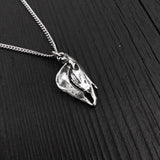 Horse Skull Charm Pendant Necklace - Solid Sterling Silver - Multiple Chain Lengths Available - Equine Equestrian Jewelry Gift