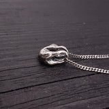 Baby Sloth Charm Pendant Necklace Solid Cast 925 Sterling Silver Three Dimensional Polished Oxidized Finish - Moon Raven Designs