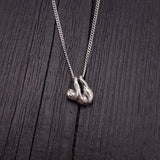 Baby Sloth Charm Pendant Necklace Solid Cast 925 Sterling Silver Three Dimensional Polished Oxidized Finish - Moon Raven Designs